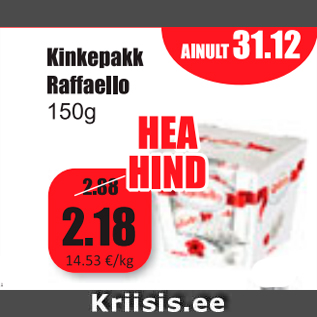 Allahindlus - Kinkepakk Raffaello 150g