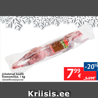 Allahindlus - Jahutatud küülik Rannamõisa, 1 kg