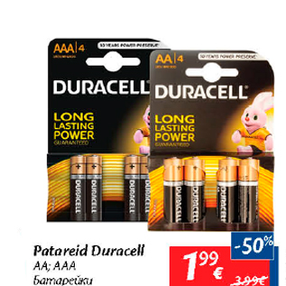 Allahindlus - Patareid Duracell AA; AAA