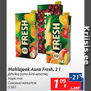 Allahindlus - Mahlajook Aura Fresh, 2 l