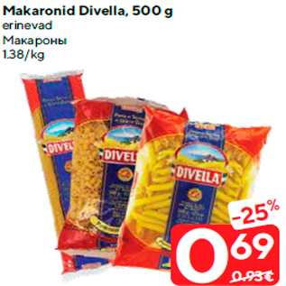 Allahindlus - Makaronid Divella, 500 g