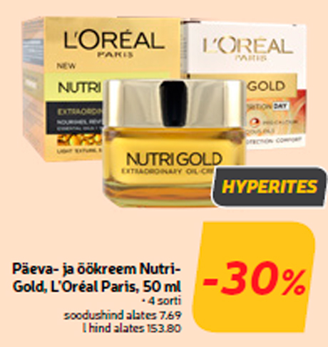 Päeva- ja öökreem Nutri- Gold, L