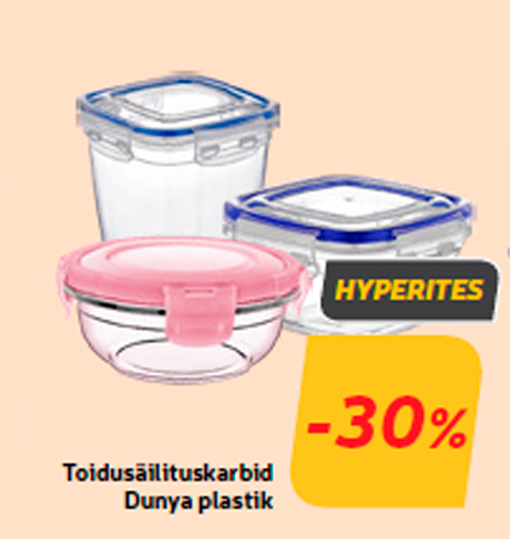 Toidusäilituskarbid Dunya plastik -30%