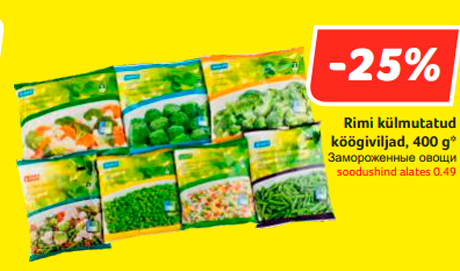 Rimi külmutatud köögiviljad, 400 g*  -25%