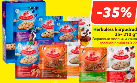 Herkuless kiirpudrud 35- 210 g*  -35%