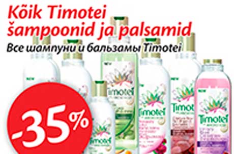 Timotei šampoonid ja palsamid