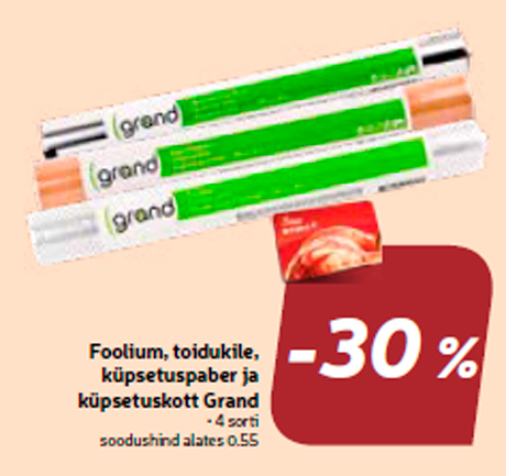 Foolium, toidukile, küpsetuspaber ja küpsetuskott Grand  -30%