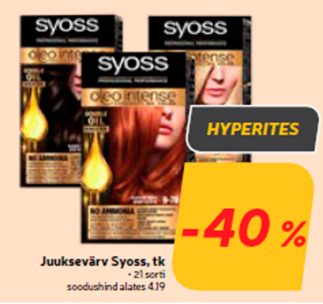 Juuksevärv Syoss, tk -40%