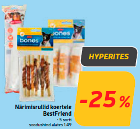 Närimisrullid koertele BestFriend  -25%