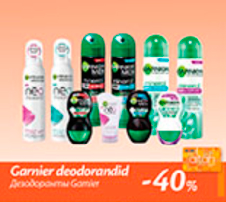 Garnier deodorandid  -40%