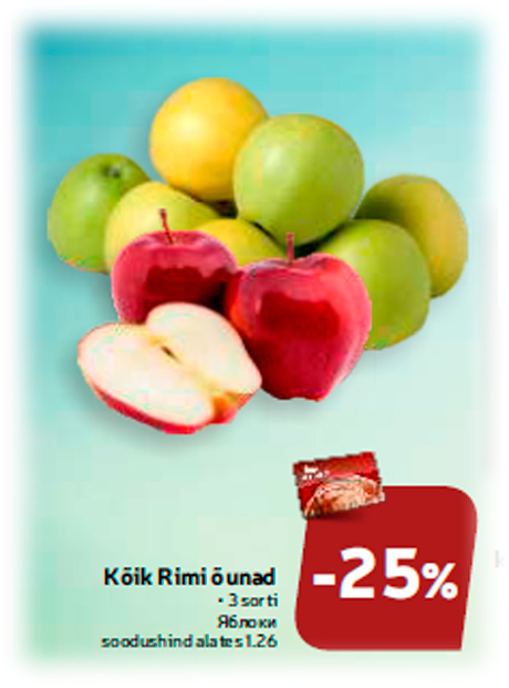 Kõik Rimi õunad -25%