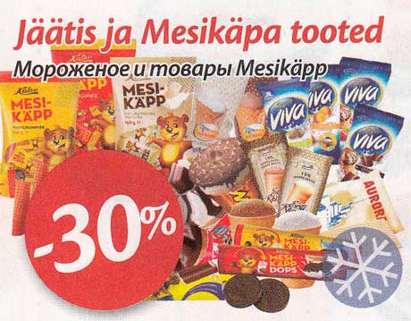 Jäätis ja Mesikäpa tooted -30%