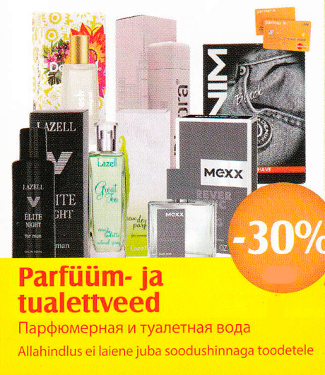 Parfüüm- ja tualettveed  -30%