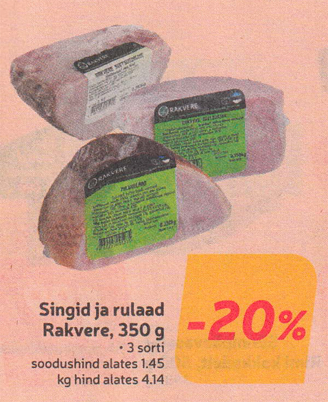 Singid ja rulaad Rakvere, 350 g  -20%