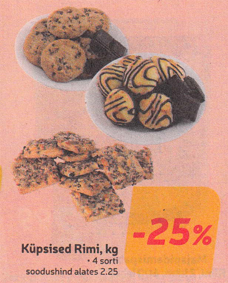 Küpsised Rimi, kg  -25%