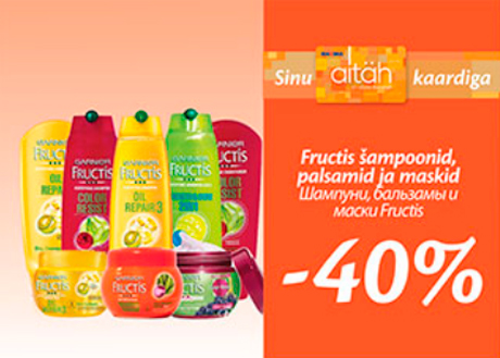 Fructis šampoonid, palsamid ja maskid -40%