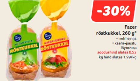 Fazer röstkukkel, 260 g*  -30%