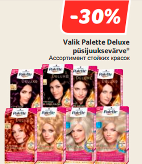 Valik Palette Deluxe püsijuuksevärve*  -30%