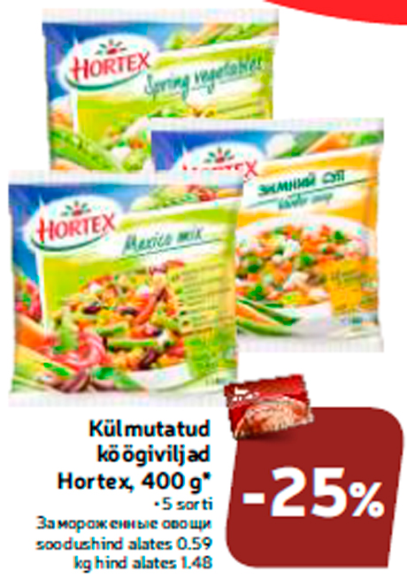 Külmutatud köögiviljad Hortex, 400 g*  -25%