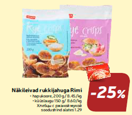 Näkileivad rukkijahuga Rimi  -25%