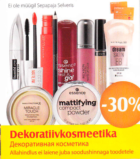 Dekoratiivkosmeetika  -30%