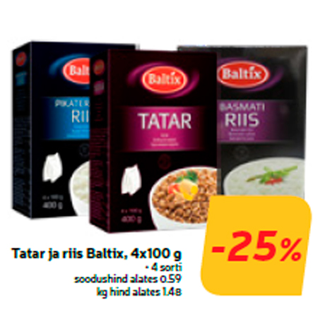 Tatar ja riis Baltix, 4x100 g -25%