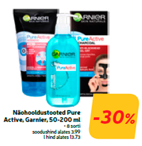 Näohooldustooted Pure Active, Garnier, 50-200 ml  -30%
