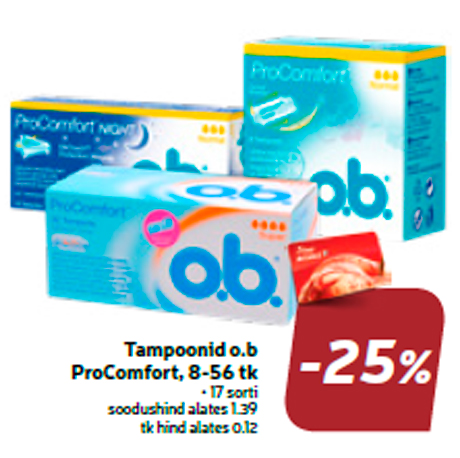 Tampoonid o.b ProComfort, 8-56 tk  -25%
