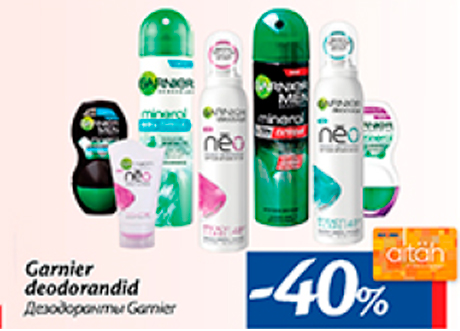 Garnier deodorandid  -40%