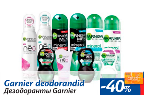 Garnier deodorandid  -40%