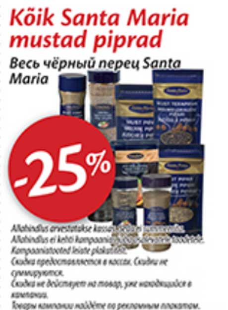 Kõik Santa Maria mustad piprad -25%