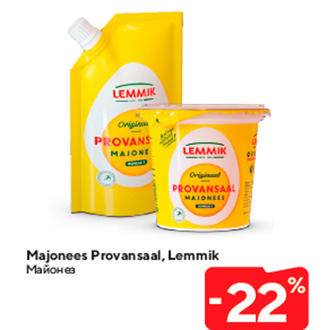 Majonees Provansaal, Lemmik -22%