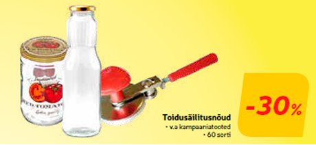 Toidusäilitusnõud -30%