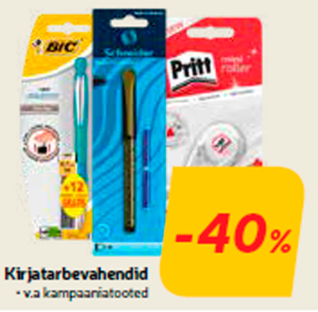 Kirjatarbevahendid -40%