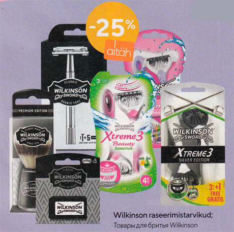 Wilkinson raseerimistarvikud  -25%