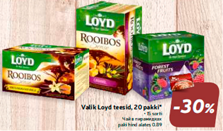 Valik Loyd teesid, 20 pakki*  -30%