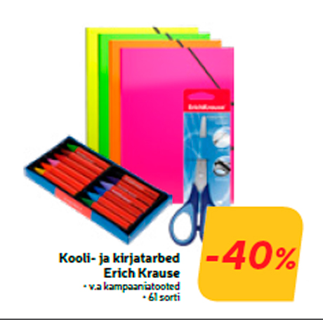 Kooli- ja kirjatarbed Erich Krause  -40%