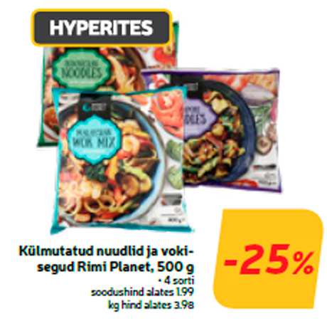 Külmutatud nuudlid ja vokisegud Rimi Planet, 500 g  -25%