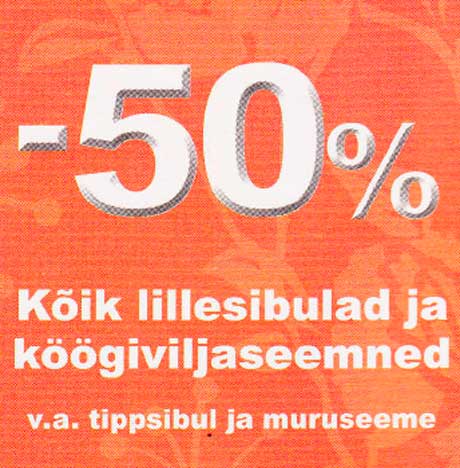 Kõik lillesibulad ja köögiviljaseemned 