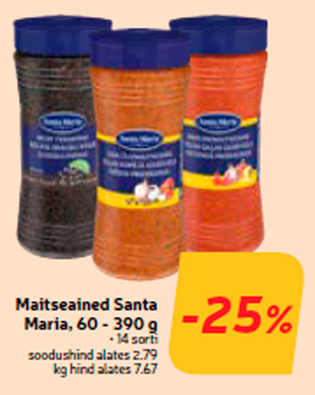 Maitseained Santa Maria, 60 - 390 g -25%