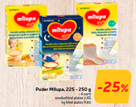 Puder Milupa, 225 - 250 g -25%