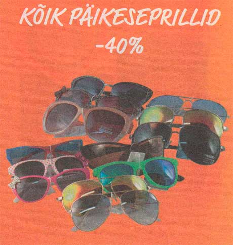 KÕIK PÄIKESEPRILLID -40%