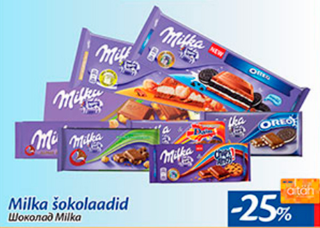 Milka šokolaadid  -25%