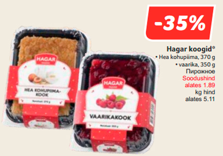 Hagar koogid* -35%