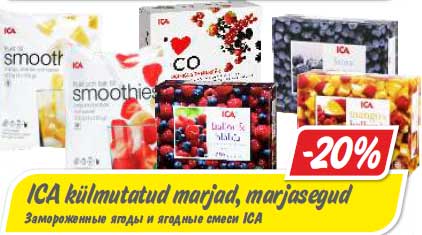 ICA külmutatud marjad, marjasegud  -20%