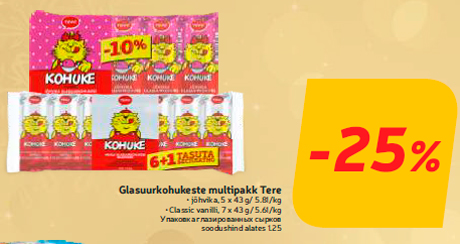 Glasuurkohukeste multipakk Tere -25%
