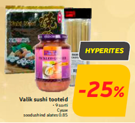 Valik sushi tooteid -25%