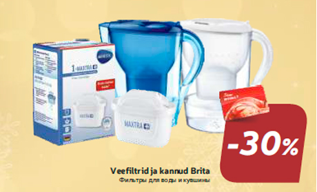 Veefiltrid ja kannud Brita -30%