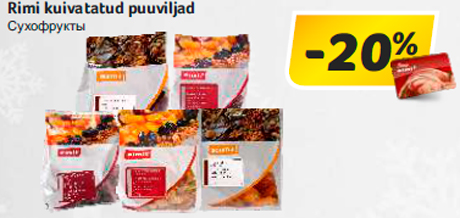 Rimi kuivatatud puuviljad -20%