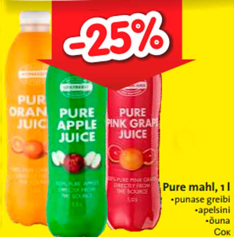 Pure mahl, 1 l -25%